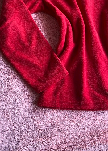 Kırmızı  Kadın Sweatshirt polar - Görsel 3