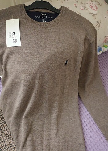 3xl Beden kahverengi Renk Bej Erkek Triko Kazak Uzun Kollu