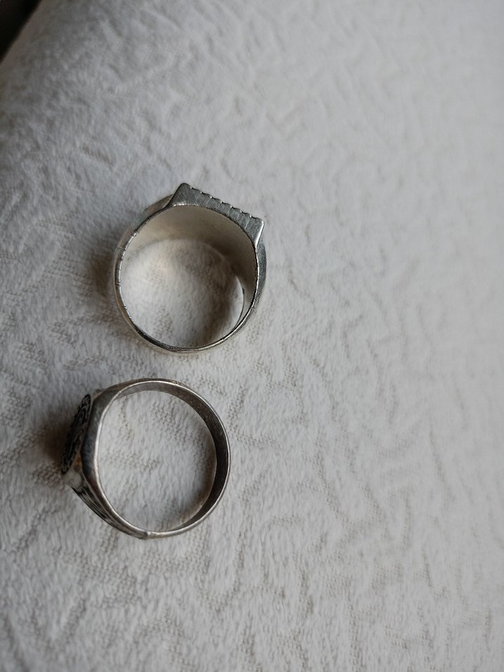Bohem Siyah ve Gri Vintage Erkek Yüzükleri - Görsel 3