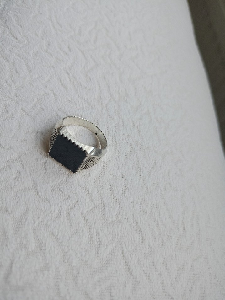 Bohem Siyah ve Gri Vintage Erkek Yüzükleri - Görsel 2