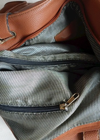 Kahverengi Deri Tokalı Kadın Çanta - Görsel 6