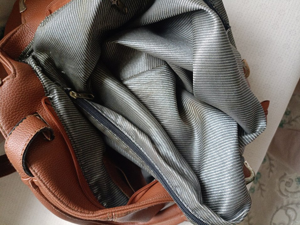 Kahverengi Deri Tokalı Kadın Çanta - Görsel 5