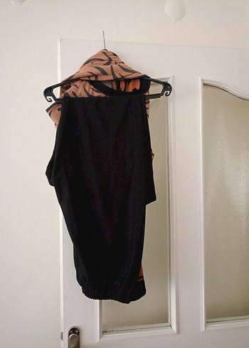 Kahverengi Zebra Desenli Uzun Kollu Tunik takım - Görsel 4