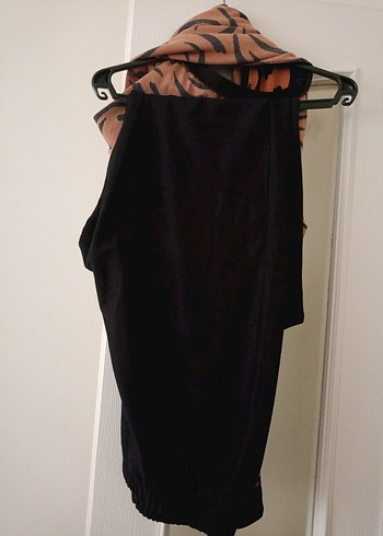 Kahverengi Zebra Desenli Uzun Kollu Tunik takım - Görsel 5