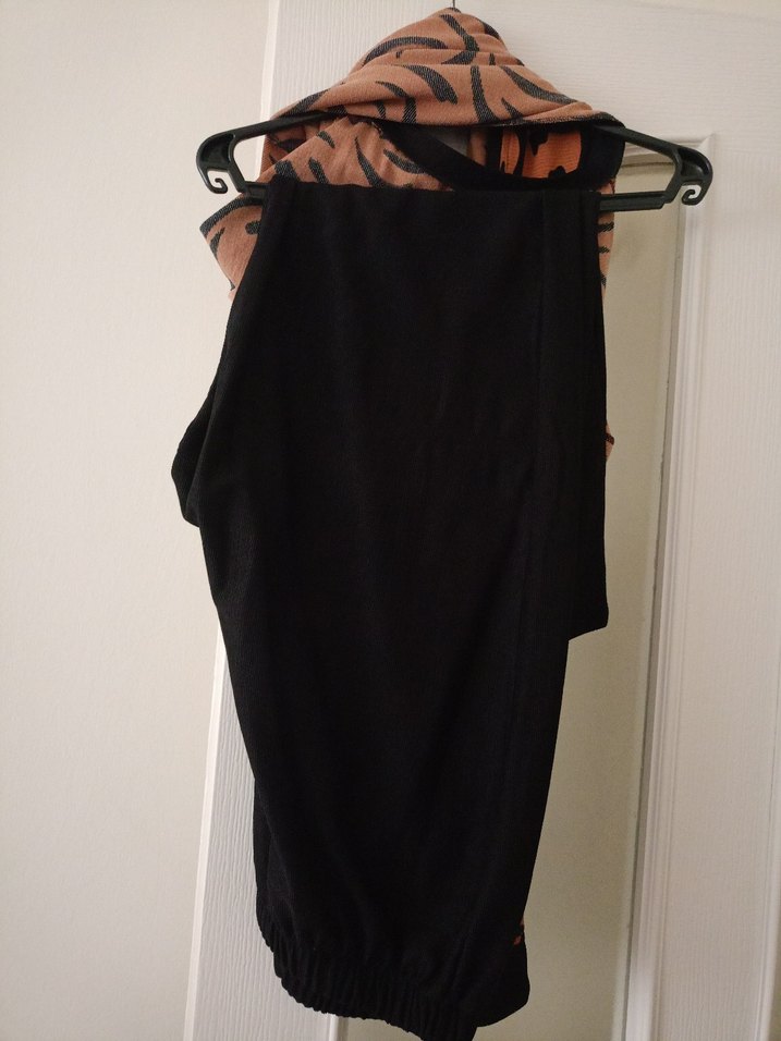 Kahverengi Zebra Desenli Uzun Kollu Tunik takım - Görsel 5