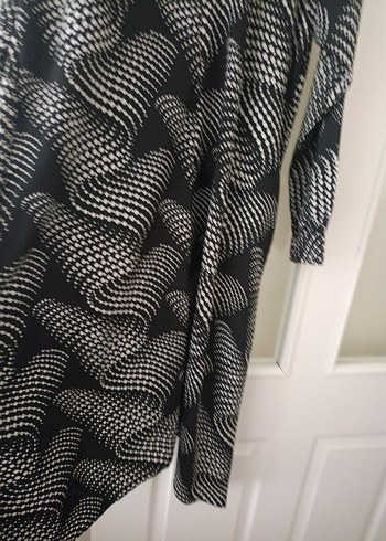 Yılan Desenli Uzun Kollu Pilili Siyah tunık - Görsel 5