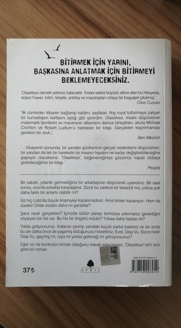 Olasılıksız - Adam Fawer Roman - Görsel 2