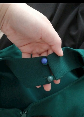 Drapeli ve İşlemeli Siyah Uzun Abiye Elbise - Görsel 5