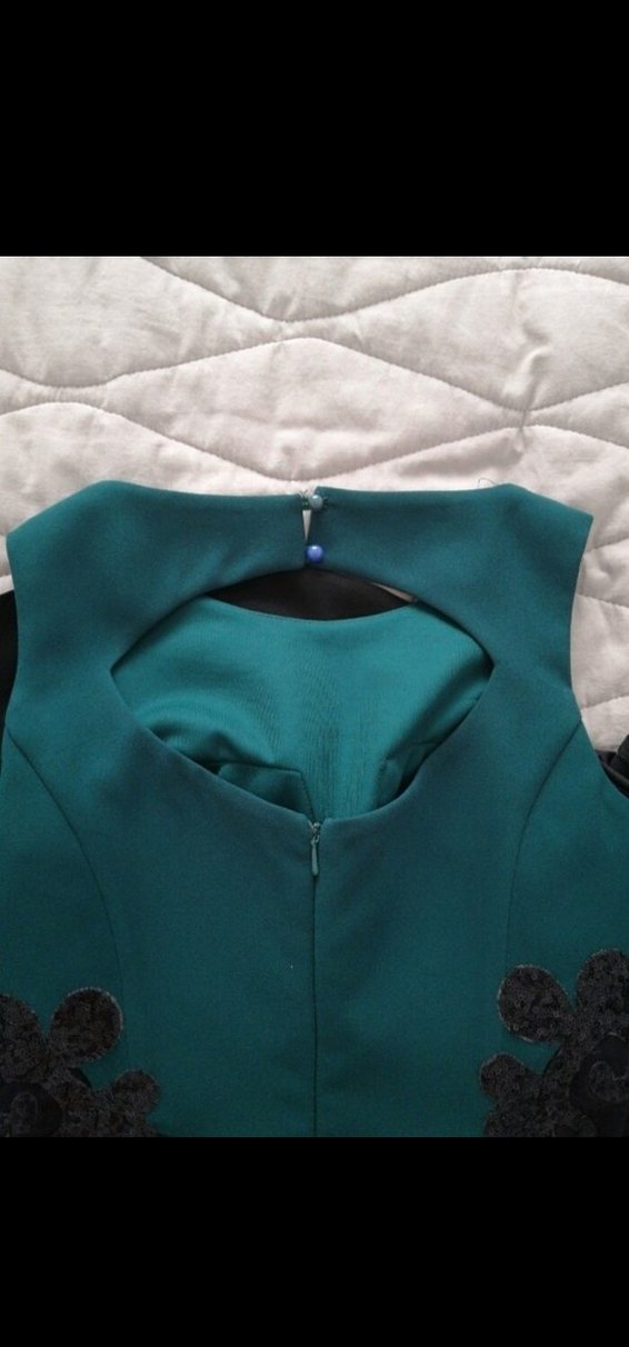 Drapeli ve İşlemeli Siyah Uzun Abiye Elbise - Görsel 4