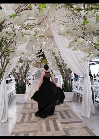 Boncuk İşlemeli Siyah Bohem Uzun Elbise - Görsel 5