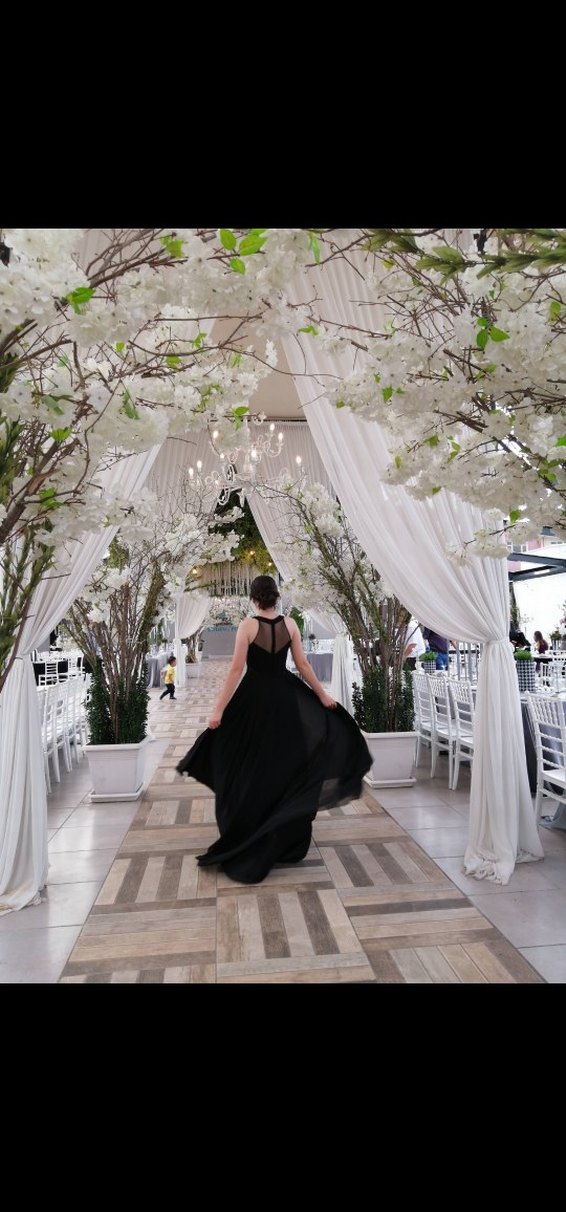 Boncuk İşlemeli Siyah Bohem Uzun Elbise - Görsel 5