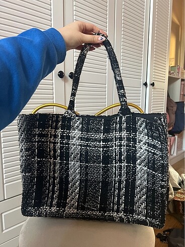 H&M Siyah tote çanta