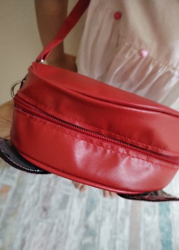 Kırmızı puantiyeli çanta - Görsel 5