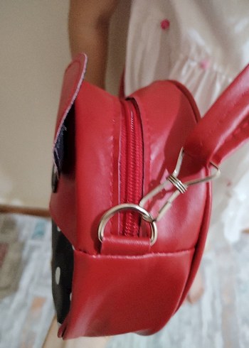 Kırmızı puantiyeli çanta - Görsel 4