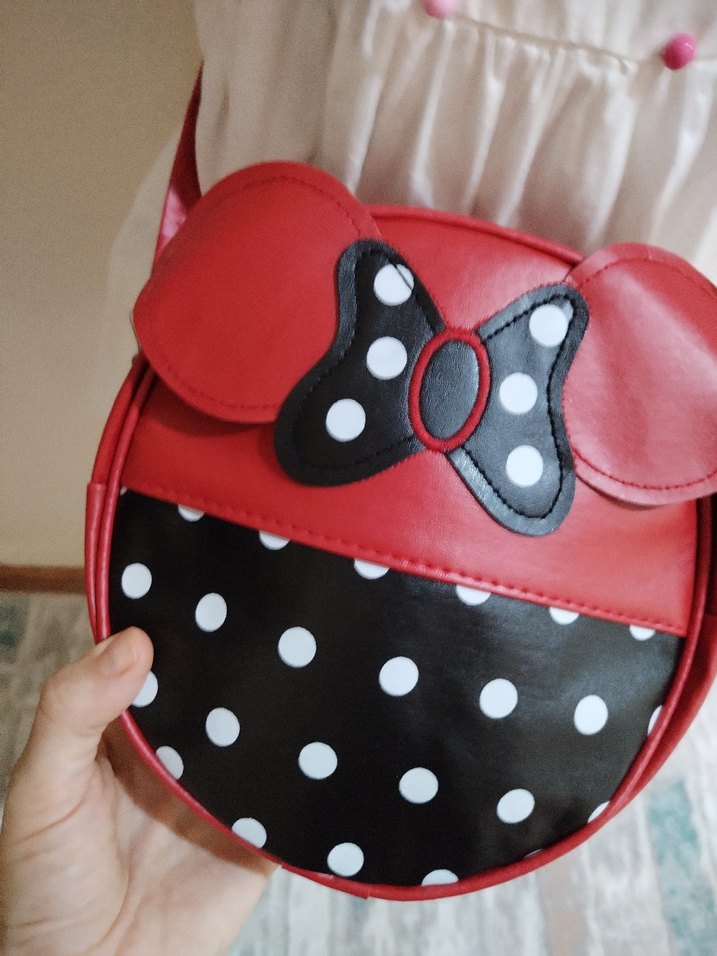 Kırmızı puantiyeli çanta - Görsel 3