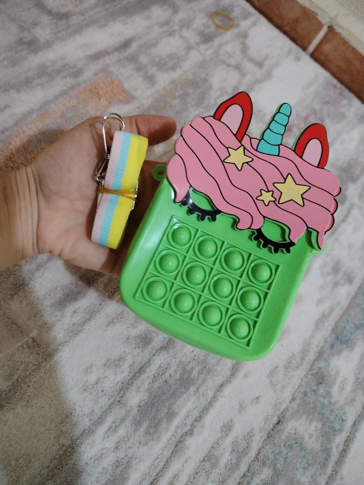 Renkli Unicorn Pop It Çanta - Görsel 2