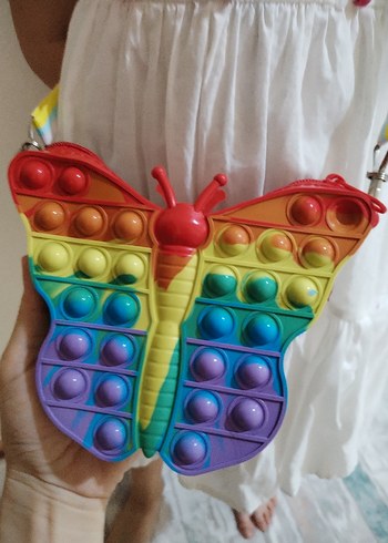  Beden Renkli Pop It Kelebek Çanta