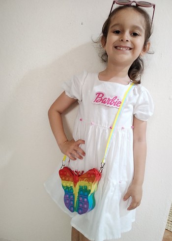 Renkli Pop It Kelebek Çanta