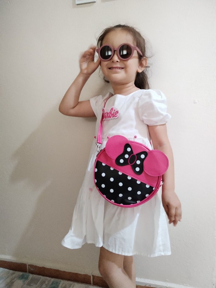 Pembe puantiyeli kiz cocuk çanta - Görsel 5