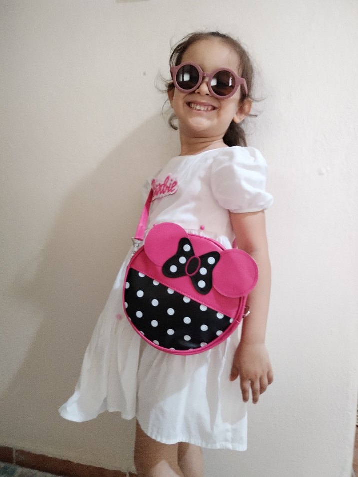 Pembe puantiyeli kiz cocuk çanta - Görsel 4