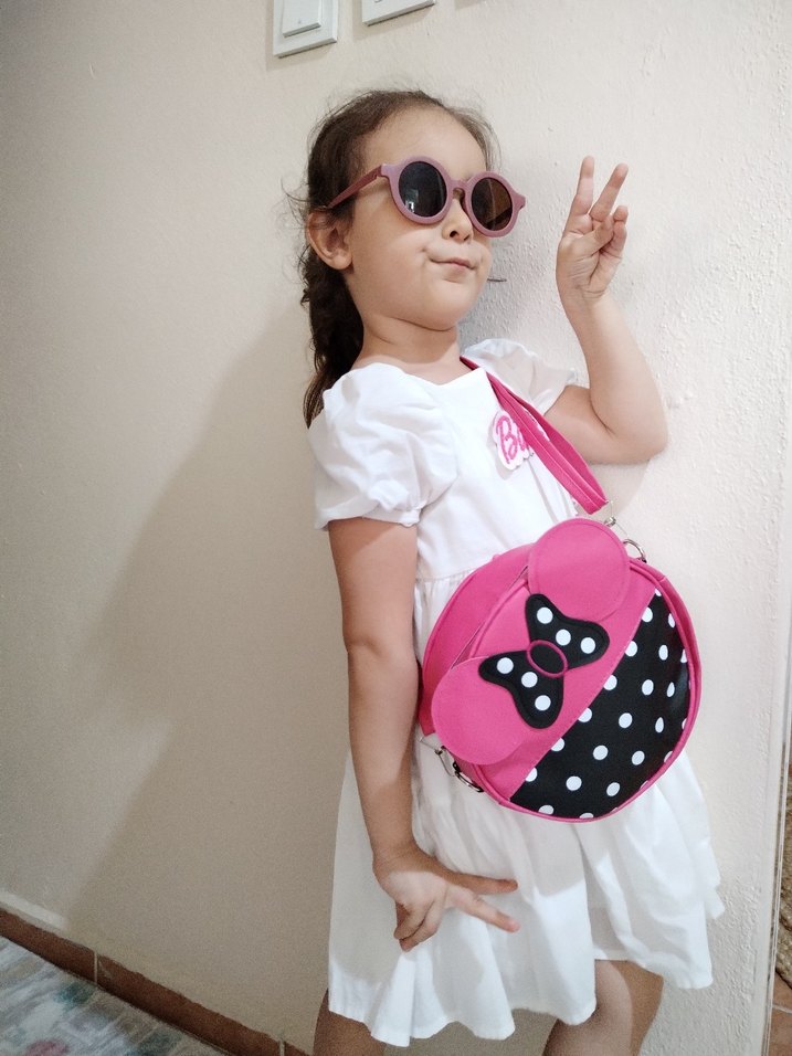 Pembe puantiyeli kiz cocuk çanta - Görsel 3