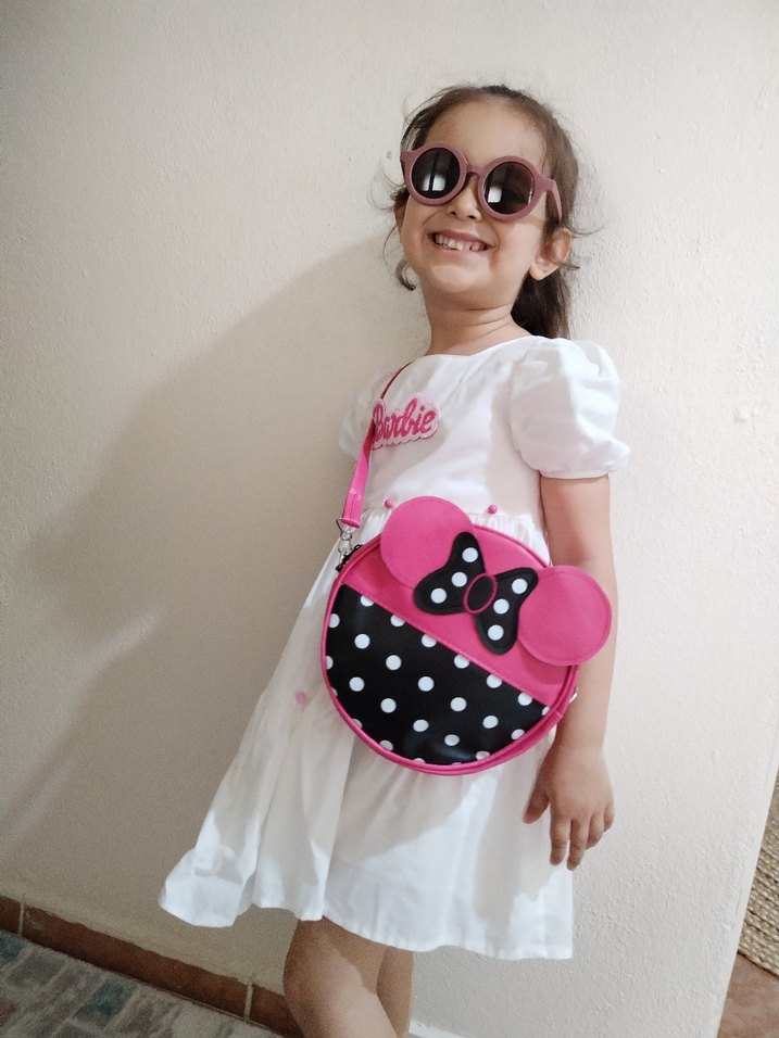 Pembe puantiyeli kiz cocuk çanta - Görsel 2
