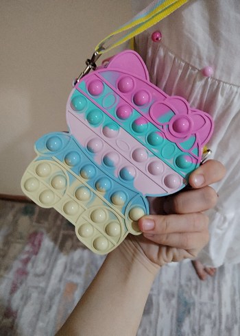 Pembe ayicik seklinde popit Çanta - Görsel 5