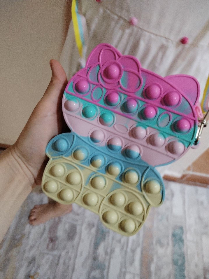 Pembe ayicik seklinde popit Çanta - Görsel 4