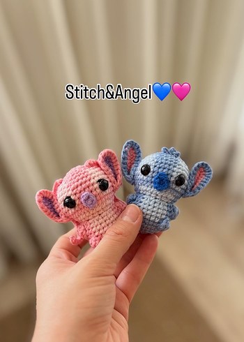 Stitch ve Angel anahtarlık&charm