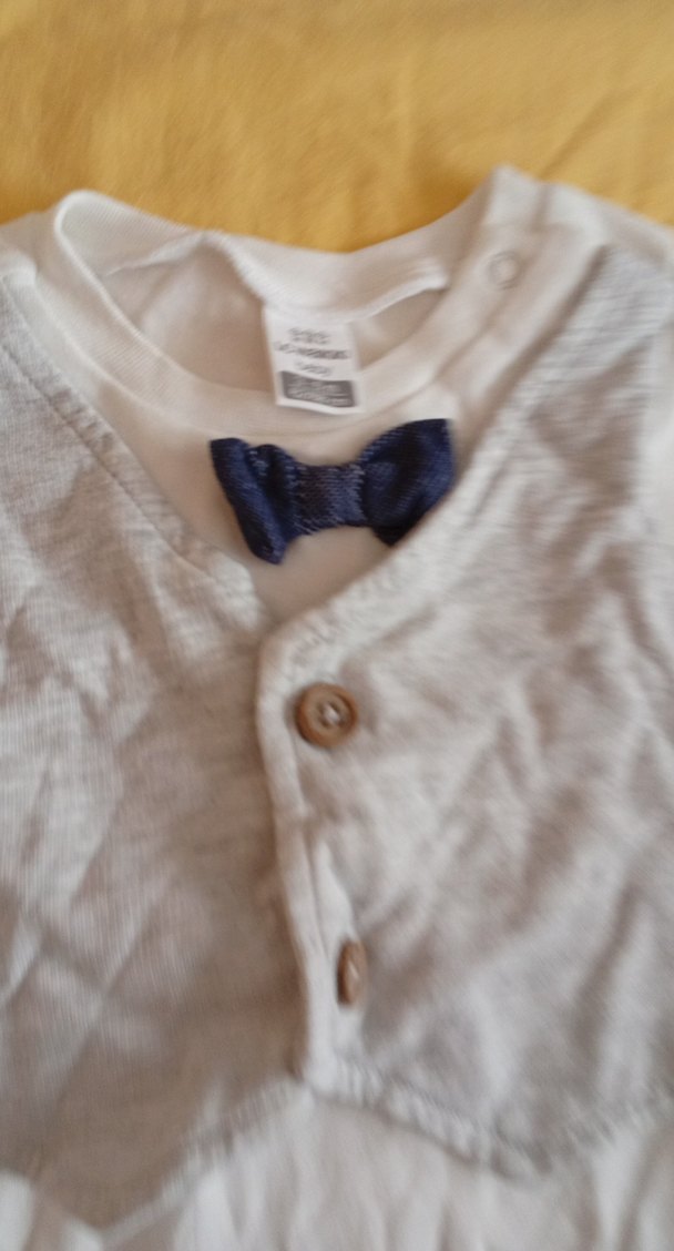 Gri Yelekli Beyaz Bebek Çıtçıtlı Body - Görsel 3