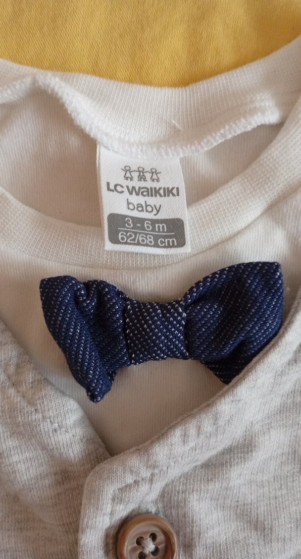 Gri Yelekli Beyaz Bebek Çıtçıtlı Body - Görsel 4