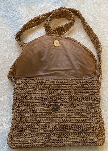 Dantel Detaylı Örgü Bohem Kadın Çapraz Çanta - Görsel 2