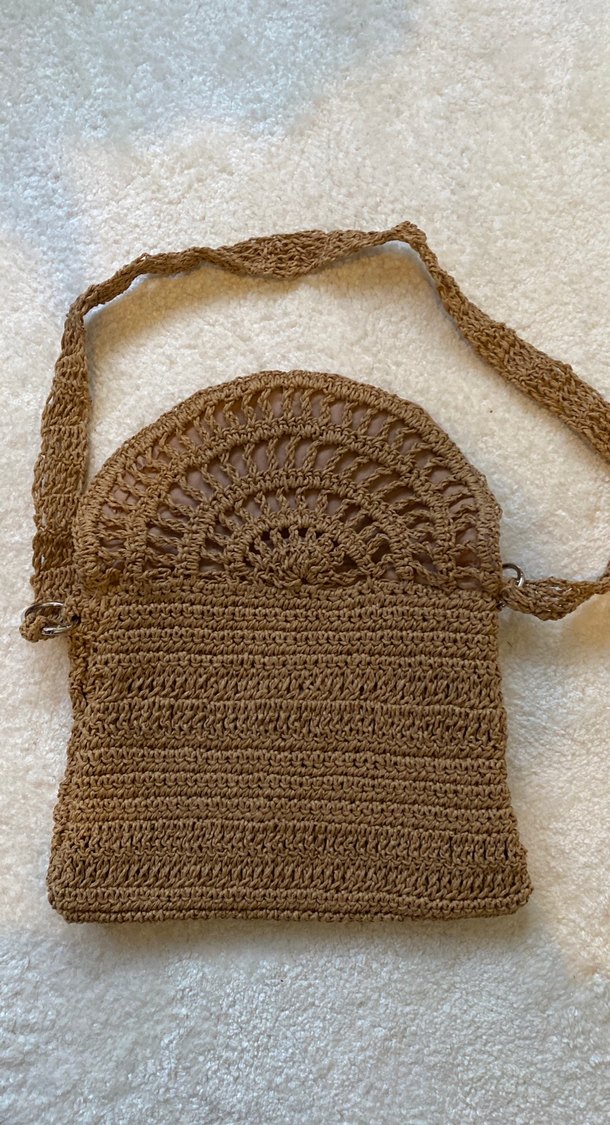 Dantel Detaylı Örgü Bohem Kadın Çapraz Çanta - Görsel 4