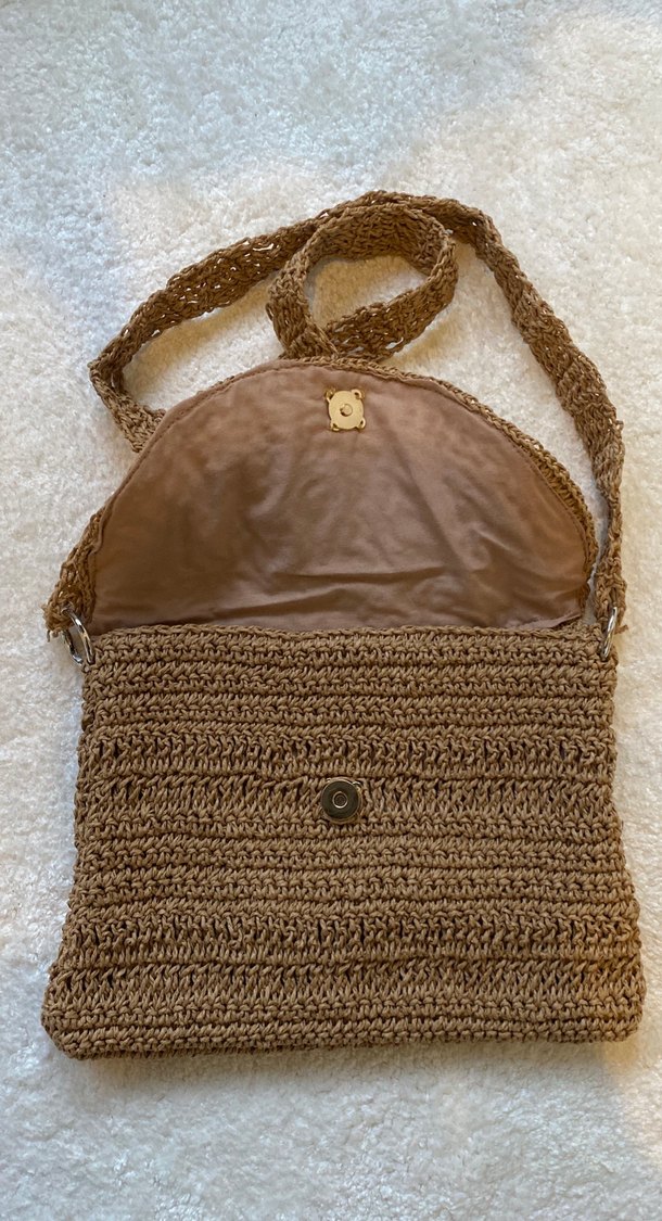 Dantel Detaylı Örgü Bohem Kadın Çapraz Çanta - Görsel 2