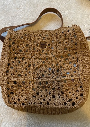 Dantel Detaylı Örgü Bohem Kadın Çanta - Görsel 4