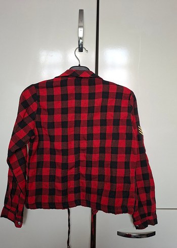 Kadın Kırmızı Kareli Düğmeli Gömlek - Görsel 2