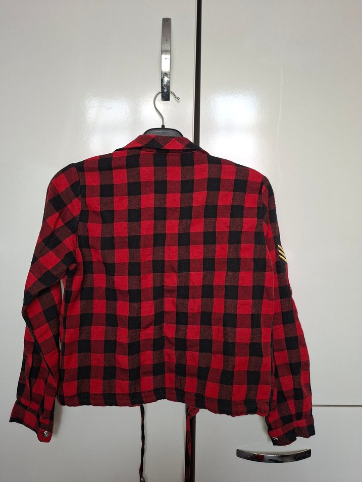 Kadın Kırmızı Kareli Düğmeli Gömlek - Görsel 2