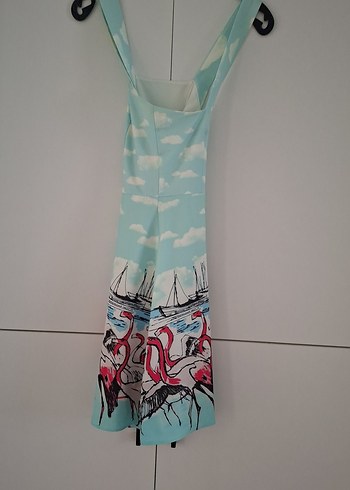 Turkuaz Desenli Elbise - Görsel 2