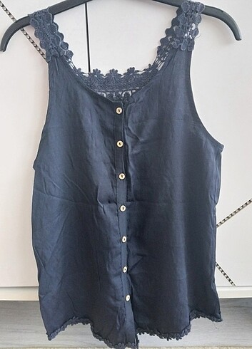 Askılı dantelli bluz - Görsel 2