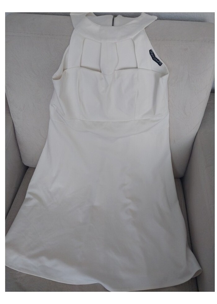 Krem elbise - Görsel 2