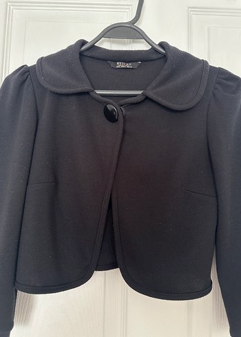 s Beden siyah Renk Siyah Düğmeli Bolero ceket-s beden