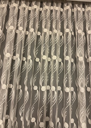 Kanun pile beyaz renk simli tül perde - Görsel 8