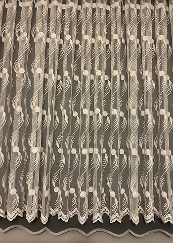 Kanun pile beyaz renk simli tül perde - Görsel 7