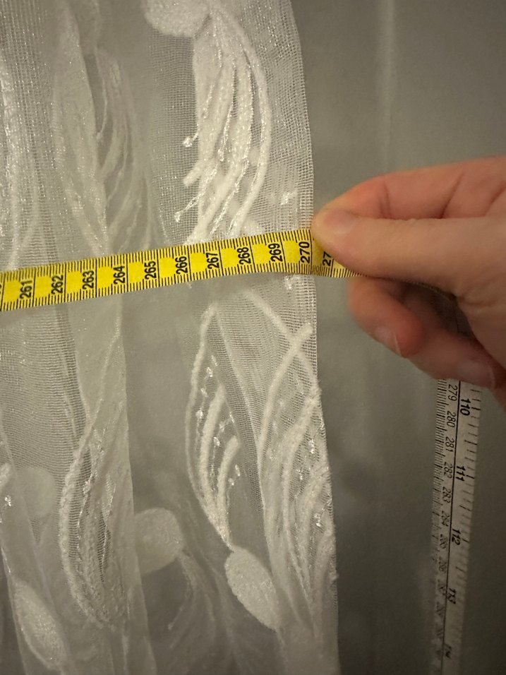 Kanun pile beyaz renk simli tül perde - Görsel 4