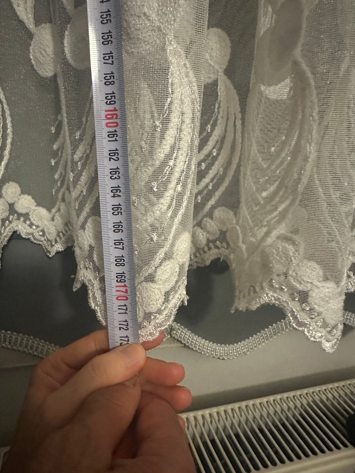 Kanun pile beyaz renk simli tül perde - Görsel 5