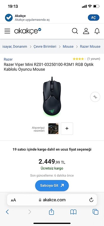 Razer vıper mını