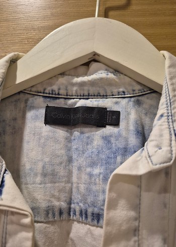 Calvin Klein Calvin Klein Beyaz Yıkamalı Jean Gömlek S Beden
