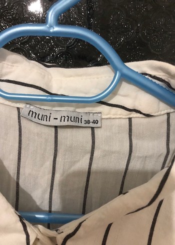 Çizgili Keten Uzun Kollu Gömlek - Görsel 3