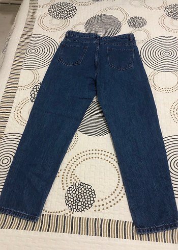 Kadın Koyu Mavi Midi Boy Denim Pantolon - Görsel 2