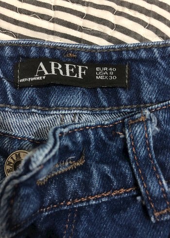 Kadın Koyu Mavi Midi Boy Denim Pantolon - Görsel 3